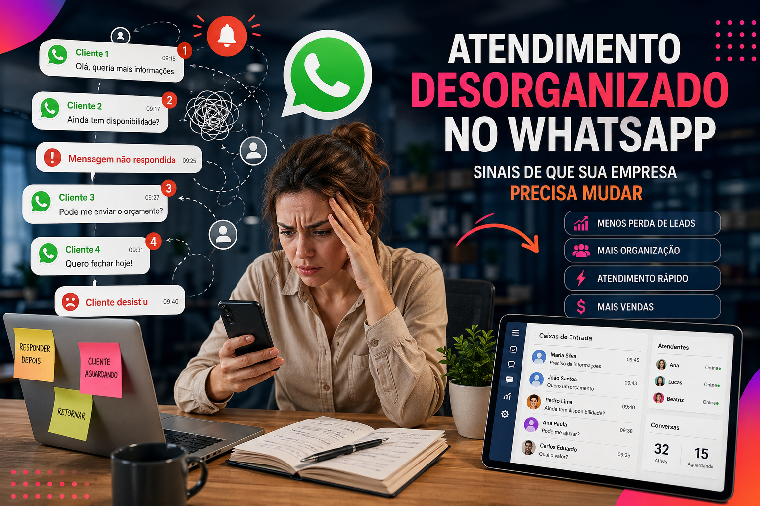 Atendimento desorganizado no WhatsApp veja os sinais